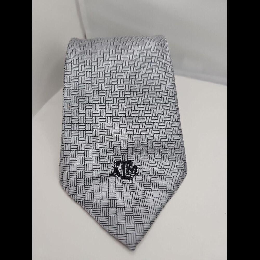 Renato Men's Tie Silver /Texas A&M 3.50" 56"